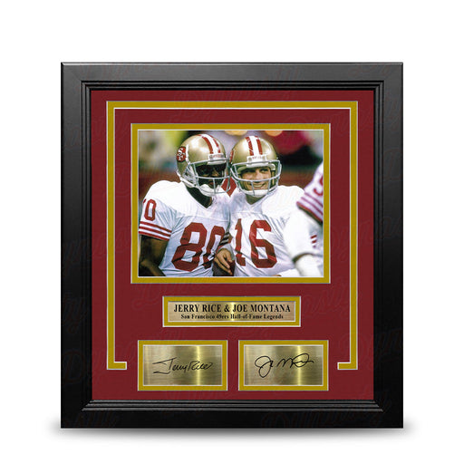 Jerry Rice & Joe Montana San Francisco 49ers 8" x 10" Framed Football Photo with Engraved Autographs - for just $79.99! 