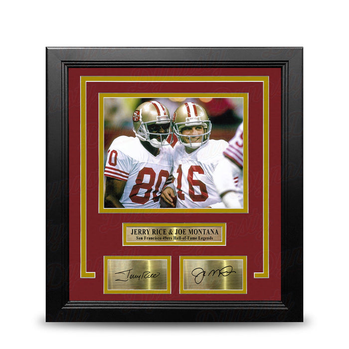 Jerry Rice & Joe Montana San Francisco 49ers 8" x 10" Framed Football Photo with Engraved Autographs - for just $79.99! 