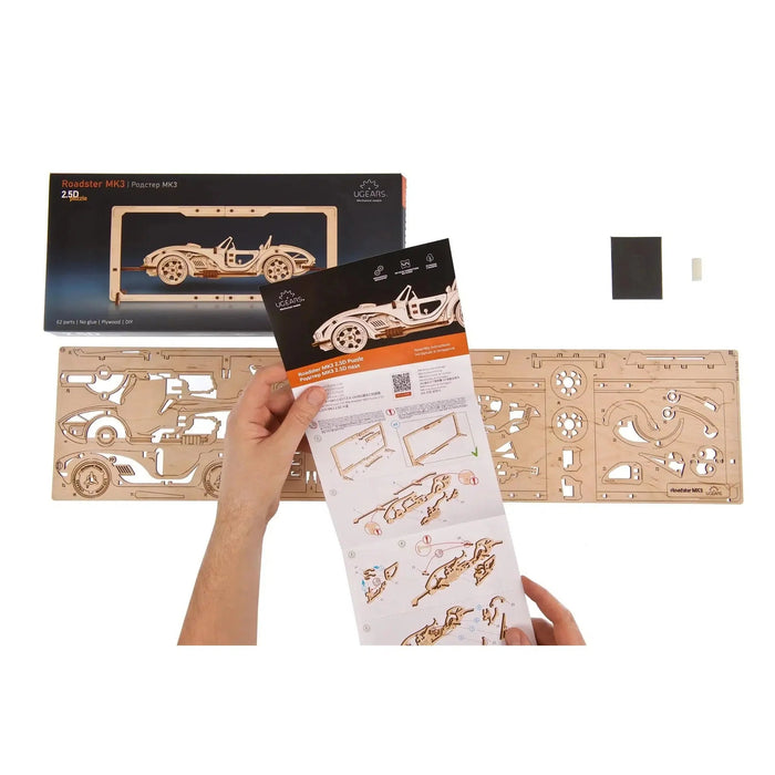 Roadster MK3 2.5D Wood Model Kit UGEARS - for just $26.99! 