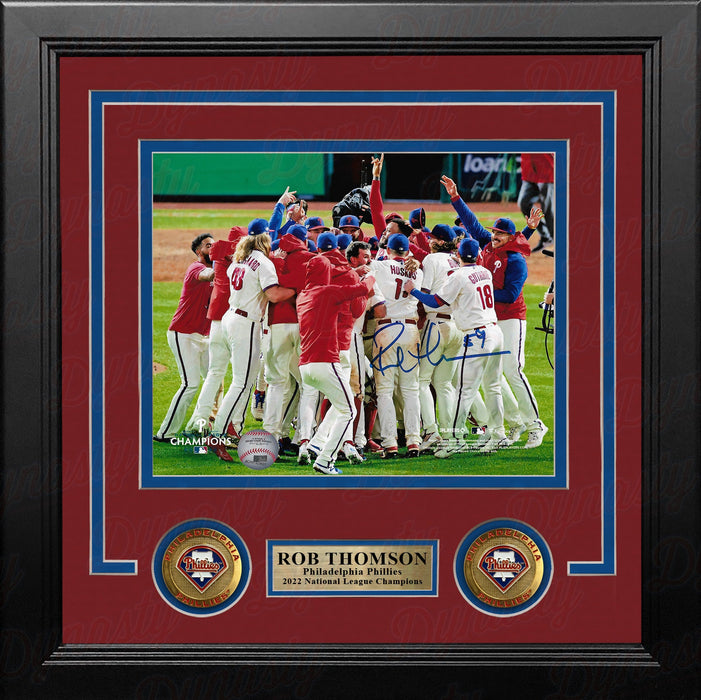 Rob Thomson 2022 NL Champions Mound Celebration Philadelphia Phillies Autographed 8x10 Framed Photo - for just $99.99! 