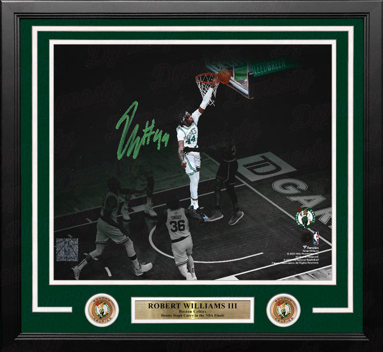 Robert Williams III Blocks Steph Curry Boston Celtics Autographed Framed Basketball Photo - for just $69! 