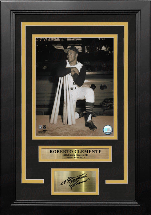 Roberto Clemente Bat Pose Pittsburgh Pirates 8" x 10" Framed Baseball Photo with Engraved Autograph - for just $79.99! 