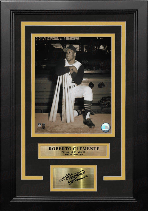 Roberto Clemente Bat Pose Pittsburgh Pirates 8" x 10" Framed Baseball Photo with Engraved Autograph - for just $79.99! 