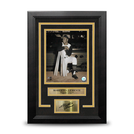 Roberto Clemente Bat Pose Pittsburgh Pirates 8" x 10" Framed Baseball Photo with Engraved Autograph - for just $79.99! 