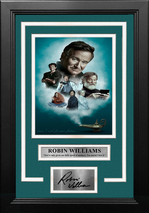 Robin Williams 8" x 10" Framed Collage Photo with Engraved Autograph - for just $79.99! 