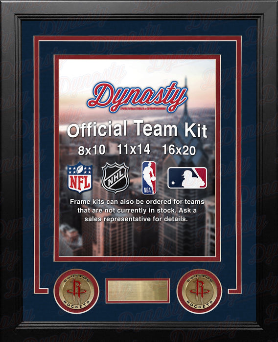 NBA Basketball Photo Picture Frame Kit - Houston Rockets (Navy Matting, Red Trim) - for just $29.99! 