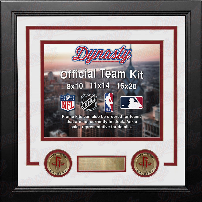 NBA Basketball Photo Picture Frame Kit - Houston Rockets (White Matting, Red Trim) - for just $29.99! 