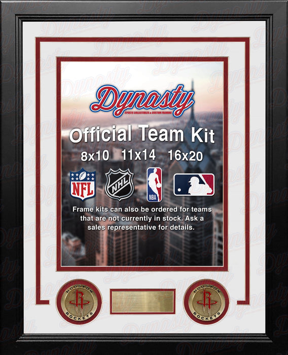 NBA Basketball Photo Picture Frame Kit - Houston Rockets (White Matting, Red Trim) - for just $29.99! 