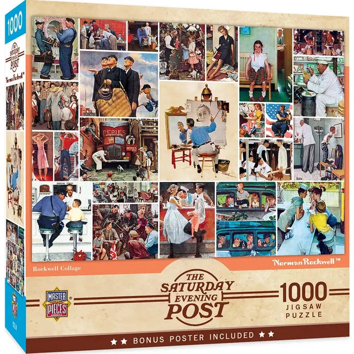 Rockwell Collage Saturday Evening Post 1000 Piece Jigsaw Puzzle MasterPieces - for just $17.99! 