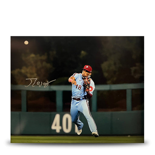 Johan Rojas Throwback Action Philadelphia Phillies Autographed 16" x 20" Baseball Photo - for just $79.99! 