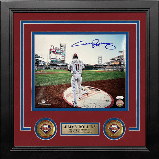 Jimmy Rollins Waits On Deck Autographed Philadelphia Phillies 8x10 Framed Baseball Photo - Premium Autographed Framed Baseball Photos - Just $149.99! Shop now at Retro Gaming of Denver