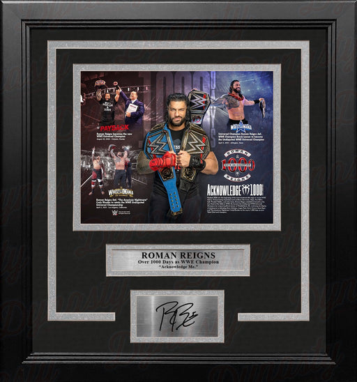 Roman Reigns 1000 Days as Champion 8x10 Framed WWE Wrestling Collage Photo with Engraved Autograph - for just $79.99! 