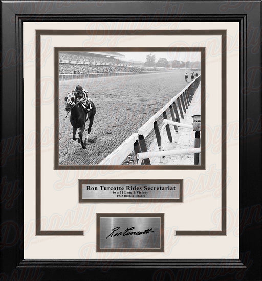 Ron Turcotte Riding Secretariat '73 Belmont Stakes Framed Horse Racing Photo with Engraved Autograph - for just $79.99! 