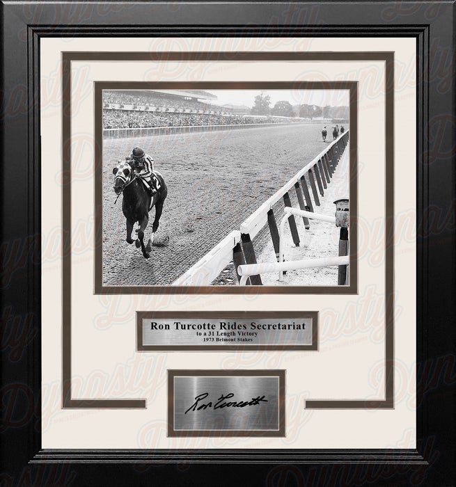 Ron Turcotte Riding Secretariat '73 Belmont Stakes Framed Horse Racing Photo with Engraved Autograph - for just $79.99! 