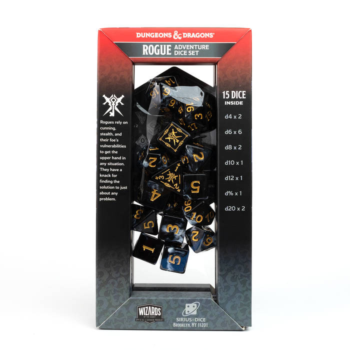 D&D Adventure Dice Set - Rogue Edition | Black 15pc Collection - for just $24.99! 