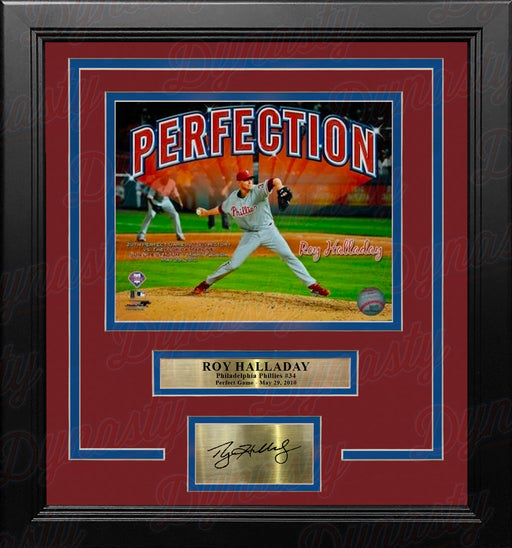 Roy Halladay Perfection Philadelphia Phillies 8" x 10" Framed Baseball Photo with Engraved Autograph - for just $99.99! 