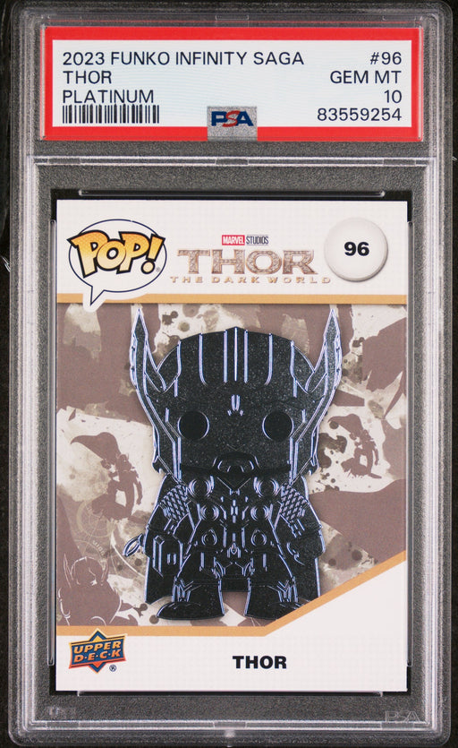 2023 UPPER DECK FUNKO POP MARVEL  THOR PLATINUM #96  PSA 10 - for just $39! 