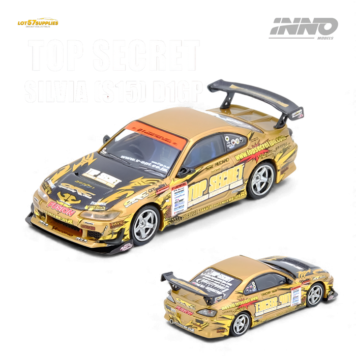 (Pre-Order) INNO64 Top Secret Silvia S15 D1GP 2004 Gold 1:64 - for just $29.99! 