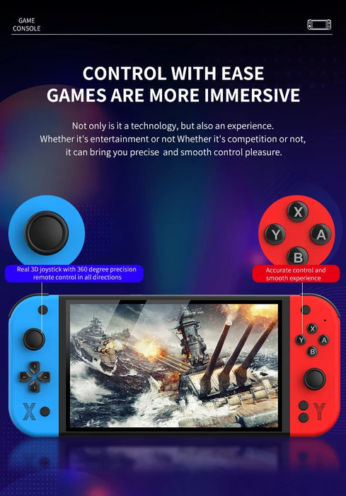 G90 Handheld Game Console – 7-inch 64GB Retro Arcade Gaming Device - for just $111.99! 