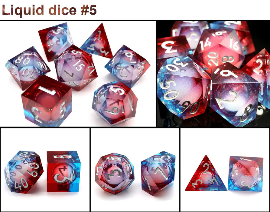 Resin Sharp Edged Themed 7 Piece Polyhedral Dice Set - for just $19.99! 