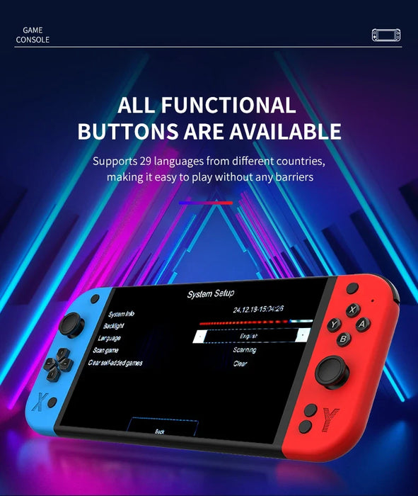 G90 Handheld Game Console – 7-inch 64GB Retro Arcade Gaming Device - for just $111.99! 