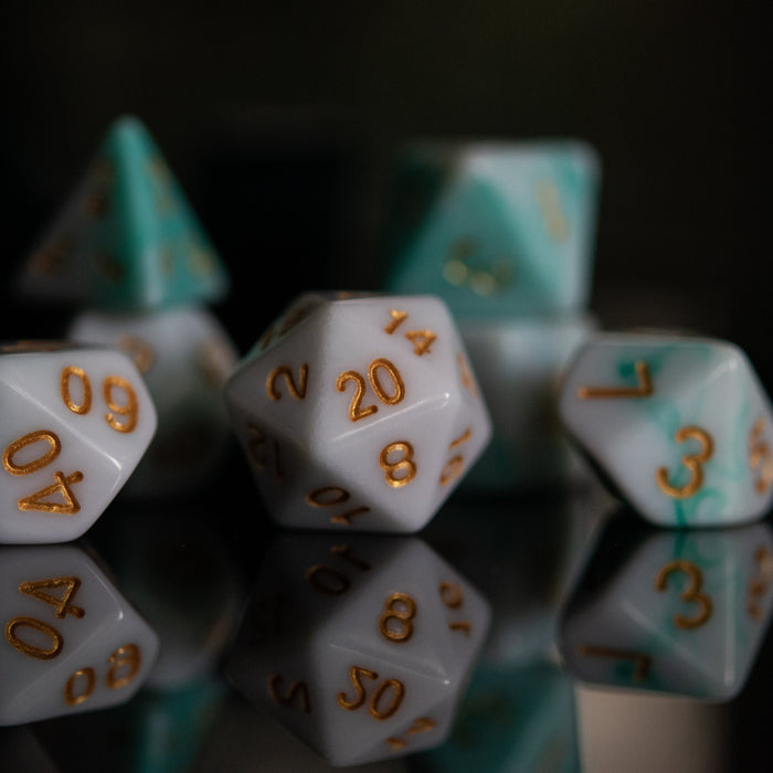 Seafoam Acrylic Dice Set - Just $9.99! Shop now at Retro Gaming of Denver