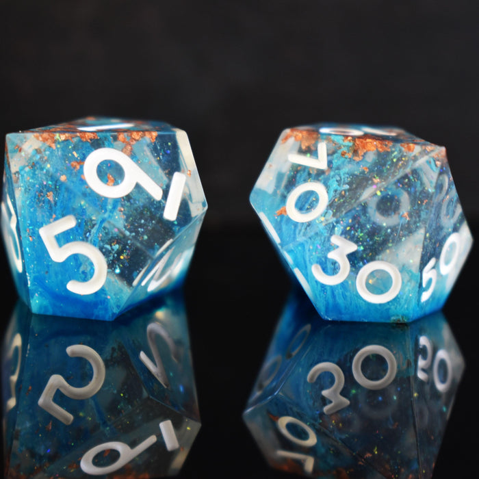 Shield of Faith Sharp-Edged Resin Dice Set - Just $39.99! Shop now at Retro Gaming of Denver