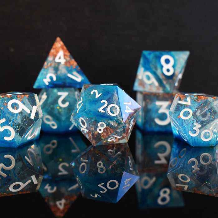 Shield of Faith Sharp-Edged Resin Dice Set - Just $39.99! Shop now at Retro Gaming of Denver