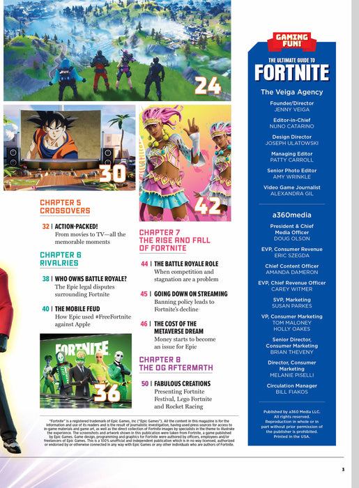 Fortnite - Ultimate Guide: Early Days, Cancellation, Battle Royale, Free-To-Play, Store, Ariana Grande Tour, Streamers, Crossovers, Mobile Feud, Legal Disputes, Streaming, Metaverse & 100 Skins Poster - for just $12.99! 