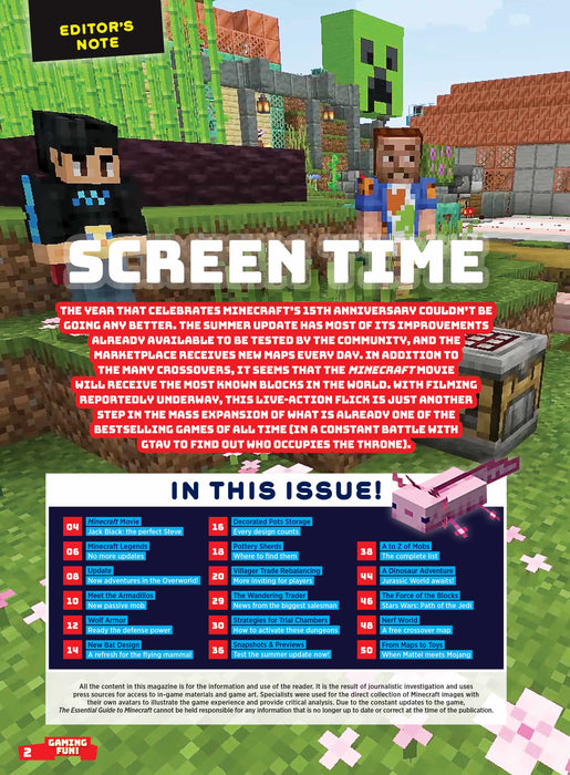 Minecraft - Essential Guide: Summer Update, Minecraft Movie, Jack Black, Wolf Armor, New Bat Design, Pots Storage, Strategies For Trial Chambers, Jurassic World, Star Wars, Nerf World, Maps & Posters! - for just $12.99! 
