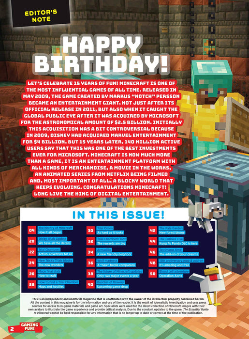 Minecraft - 15 Year Anniversary: History, Tricky Trials Update, How To Find A Trial Chamber, Bundles Of Bravery, The Furious Five Kung Fu Panda DLC, Netflix Animated Series, Free Posters & More! - for just $12.99! 