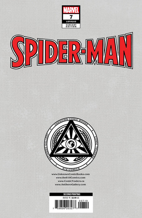 Spider-Man #7 2Nd Printing Unknown Comics Nicoletta Baldari Exclusive Virgin Var (05/17/2023) - for just $20! 