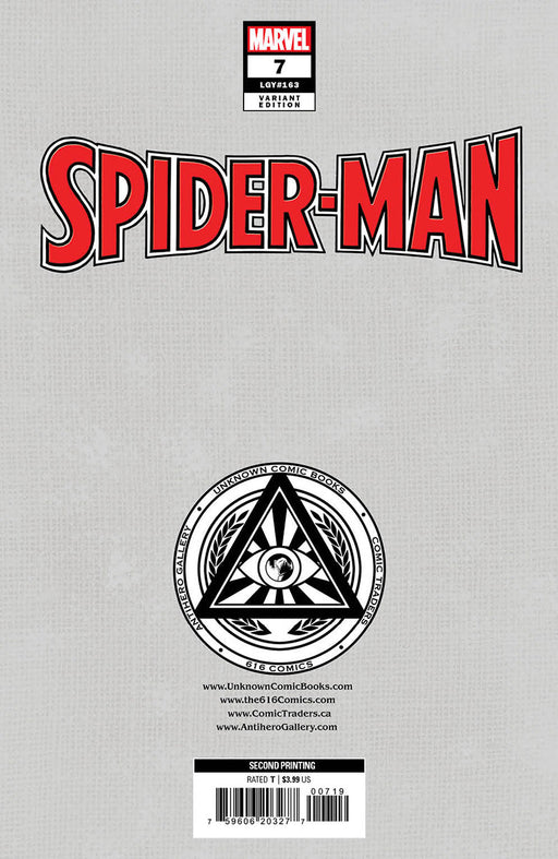 Spider-Man #7 2Nd Printing Unknown Comics Nicoletta Baldari Exclusive Virgin Var (05/17/2023) - for just $20! 