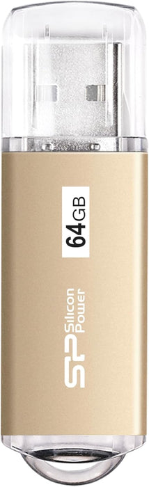 Silicon Power Blaze B02 64GB USB 3.2 Gen 1/ USB 3.0 Flash Drive Gold - for just $33! 