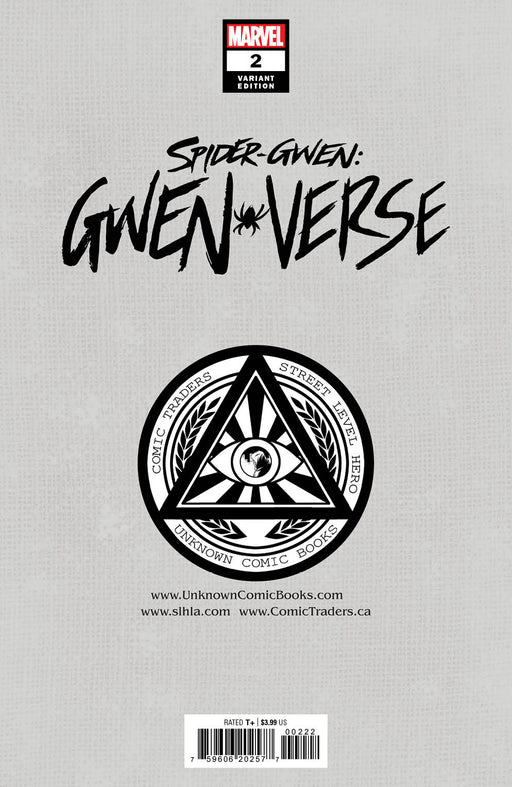 Spider-Gwen: Gwenverse #2 Unknown Comics Greg Land Exclusive Homage Virgin 2Nd Ptg Var (06/08/2022) - for just $20! 