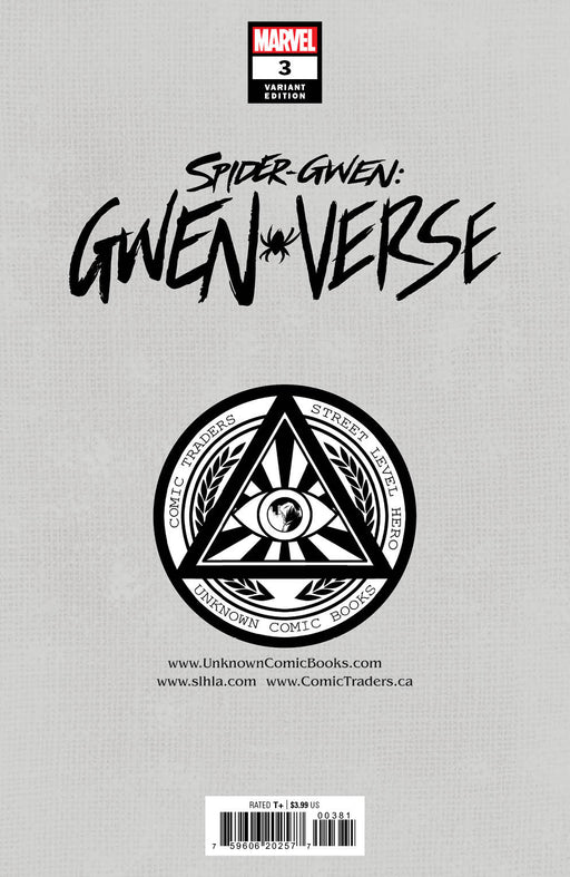 Spider-Gwen: Gwenverse #3 Unknown Comics Sway Exclusive Virgin Var (06/15/2022) - for just $20! 