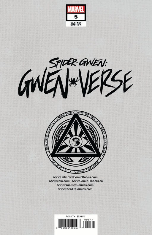 Spider-Gwen: Gwenverse #5 Unknown Comics Greg Land Exclusive Homage Virgin Var (08/24/2022) - for just $20! 