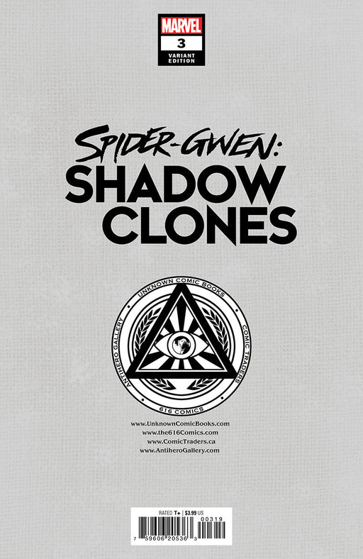 Spider-Gwen: Shadow Clones #3 Unknown Comics Kael Ngu Exclusive Virgin Var (05/10/2023) - for just $20! 