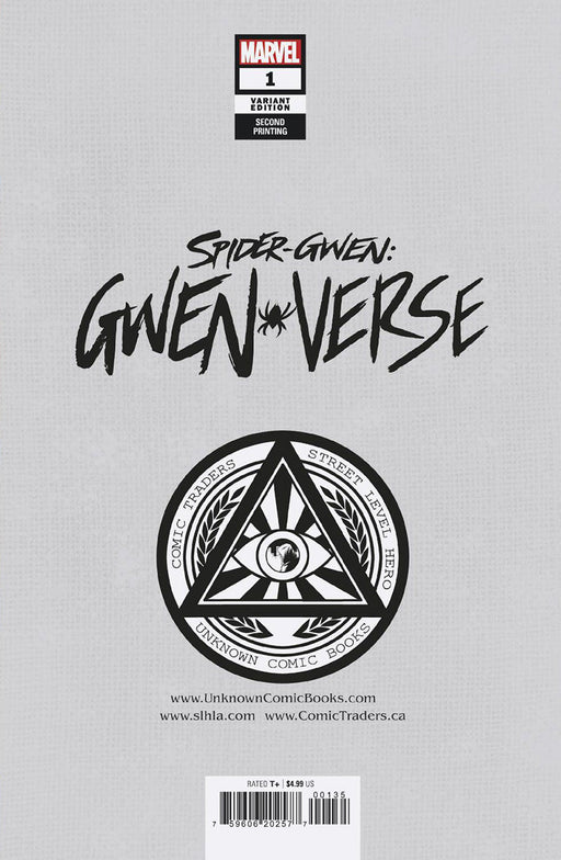 Spider-Gwen: Gwenverse 1 Unknown Comics Greg Land Exclusive Homage Virgin 2Nd Ptg Var (04/27/2022) (05/04/2022) - for just $20! 