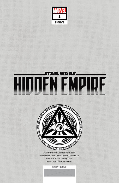 Star Wars: Hidden Empire #1 Unknown Comics Patch Zircher Exclusive Var (11/16/2022) - for just $10! 