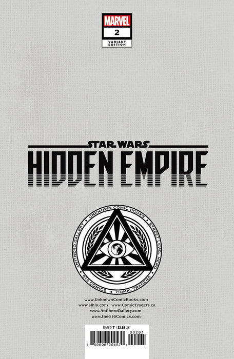 Star Wars: Hidden Empire #2 Unknown Comics Patch Zircher Exclusive Virgin Var (12/07/2022) - for just $20! 