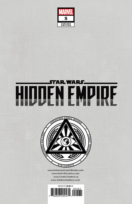 Star Wars: Hidden Empire #5 Unknown Comics Patch Zircher Exclusive Var (04/05/2023) - for just $10! 