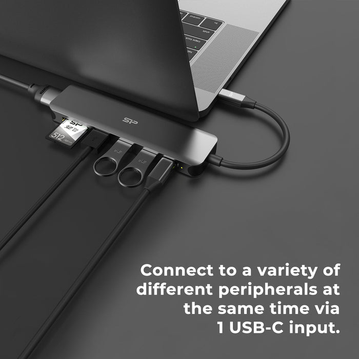 Silicon Power SU20 7-in-1 Docking Station with HDMI, USB Type-A, USB-C PD, SD, and microSD ports - for just $35.99! 