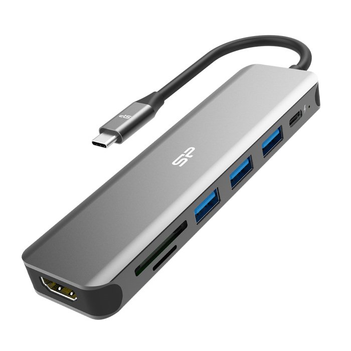 Silicon Power SU20 7-in-1 Docking Station with HDMI, USB Type-A, USB-C PD, SD, and microSD ports - for just $35.99! 