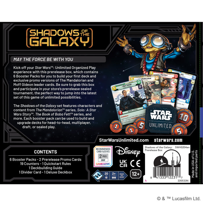 Star Wars: Unlimited - Shadows of the Galaxy Prerelease Kit - for just $29.99! 