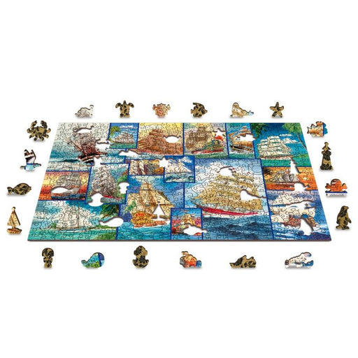 Sailing Ships 505 Piece Wood Jigsaw Puzzle Wooden City - for just $27.99! 