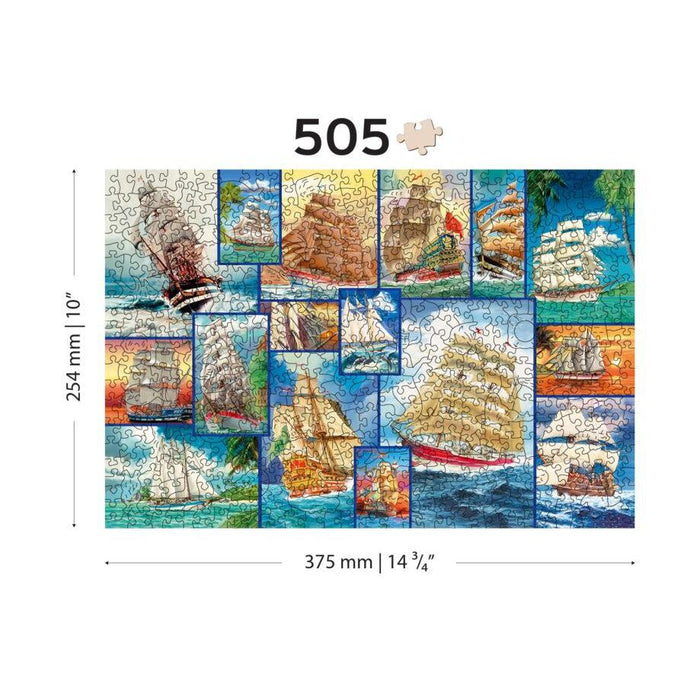 Sailing Ships 505 Piece Wood Jigsaw Puzzle Wooden City - for just $27.99! 