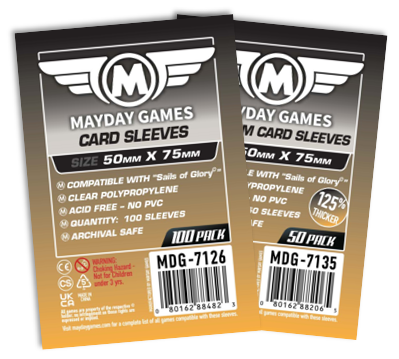 "Sails of Glory" Compatible Card Sleeves (50x75mm) Standard 7125 or Premium 7135 - for just $2.75! 