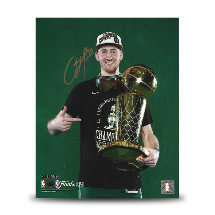 Sam Hauser 2024 NBA Trophy Autographed Boston Celtics 11" x 14" Championship Photo - for just $59.99! 