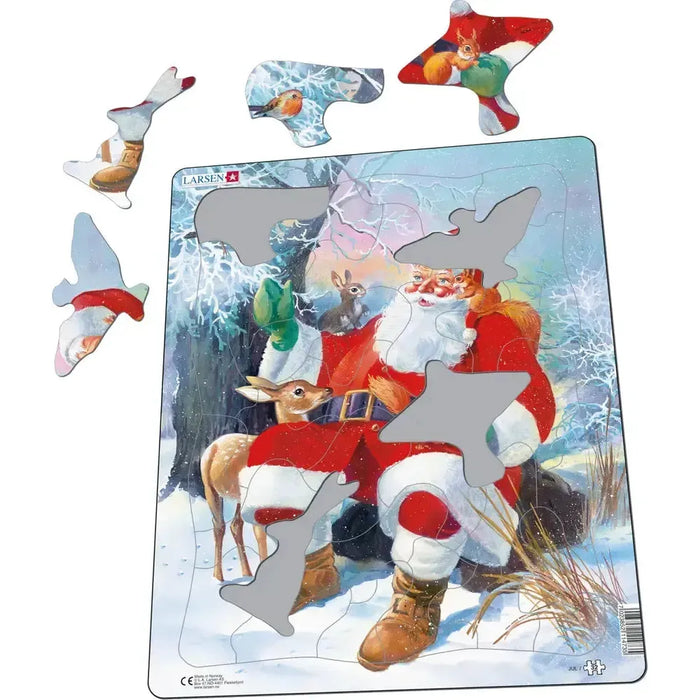 Santa with Animals 32 Piece Tray Jigsaw Puzzle Larsen - for just $11.99! 